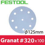 ▼ FESTOOL サンドペーパー Granat φ125mm 粒度P320 100入