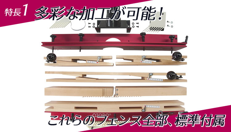 特長1 多彩な加工が可能!フェンス群が標準付属