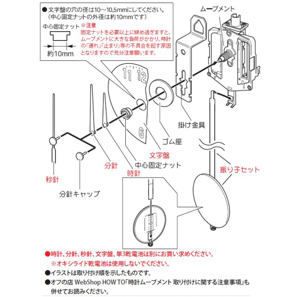 独創的 ハッピーストア藤岡電波時計ムーブメント MRC-300{文字盤厚さ7mmまで対応}