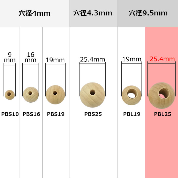 木のビーズ φ25.4mm (穴径9.5mm) (お徳用袋)