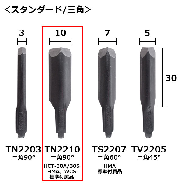 ▼ オートマック替刃 TN2210(三角90°) 10mm