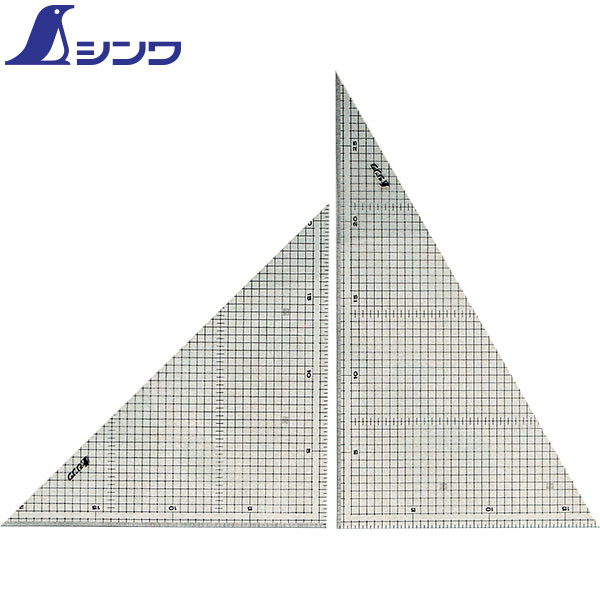 シンワ・方眼目盛三角定規セット(2枚組) 30cm