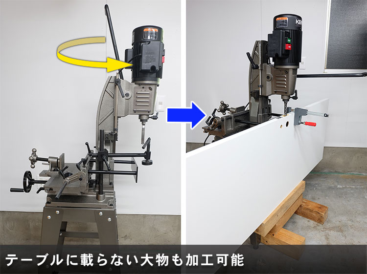 ヘッドストック180°回転