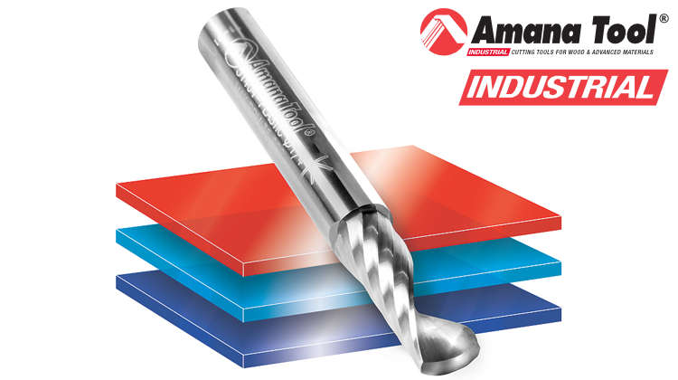 Amana Tool 57321 CNC 樹脂用 1枚刃 Ｏフルート 6mm軸 刃径5mm 刃長16mm アップカット スパイラルビット 超硬ソリッド