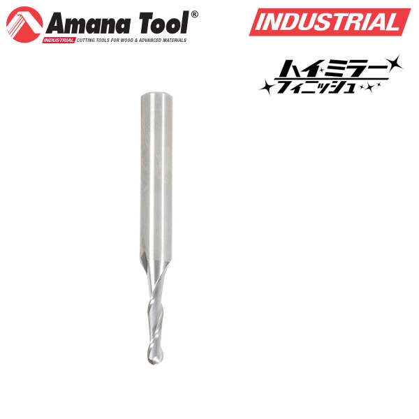 Amana Tool 46453 樹脂用 2枚刃 ストレートボールノーズ 6mm軸 刃径3mm 刃長12mm アップカット スパイラル 超硬ソリッド