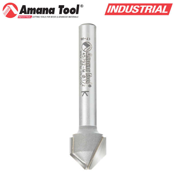 Amana Tool 45792-M アルミ複合パネルフォールディングビット（フラットボトム90°V溝）6mm軸 刃径1/2" 刃長3/8"
