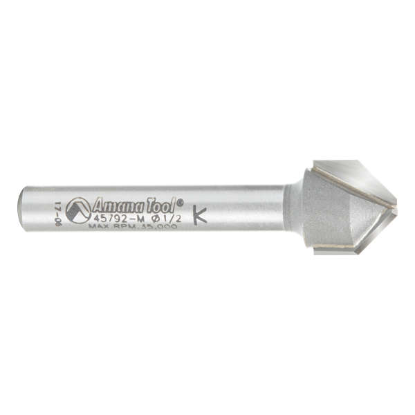 Amana Tool 45792-M アルミ複合パネルフォールディングビット（フラットボトム90°V溝）6mm軸 刃径1/2" 刃長3/8"