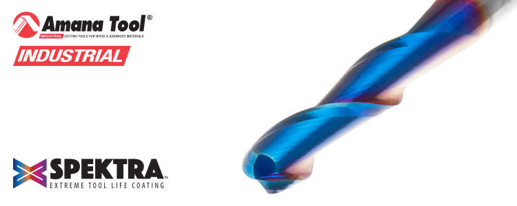 Amana Tool 48403-K 樹脂/木用 Spektra 2枚刃 ストレートボールノーズ 6mm軸 刃径6mm 刃長25mm アップカットスパイラル 超硬ソリッド