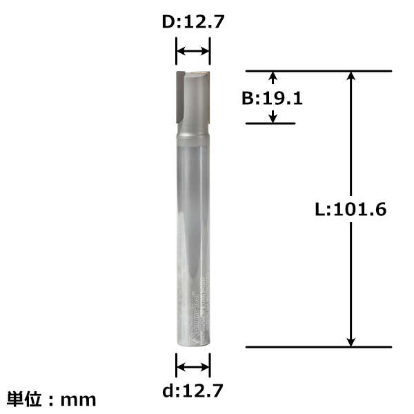 Amana Tool DRB-424 ダイヤモンド焼結体(PCD)チップ・ストレートビット 刃径1/2"(12.7mm) 1/2"(12.7mm)軸
