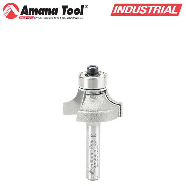 Amana Tool 49504 丸面ビット 半径1/4"(6.35mm) 刃径1"(25.4mm) 刃長1/2"(12.7mm) 1/4"(6.35mm)軸