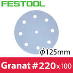 ▼ FESTOOL サンドペーパー Granat φ125mm 粒度P220 100入