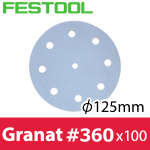 ▼ FESTOOL サンドペーパー Granat φ125mm 粒度P360 100入