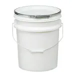 20L プラスチックペール缶 フタ+バンドセット (白)